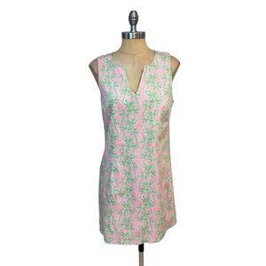 C&C California Sleeveless Pink & Green Palm Print Shift Dress size 12